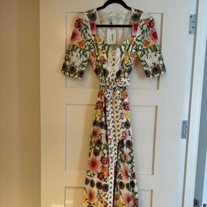 Borgo De Nor Esme Floral-Print Cotton Midi Dress